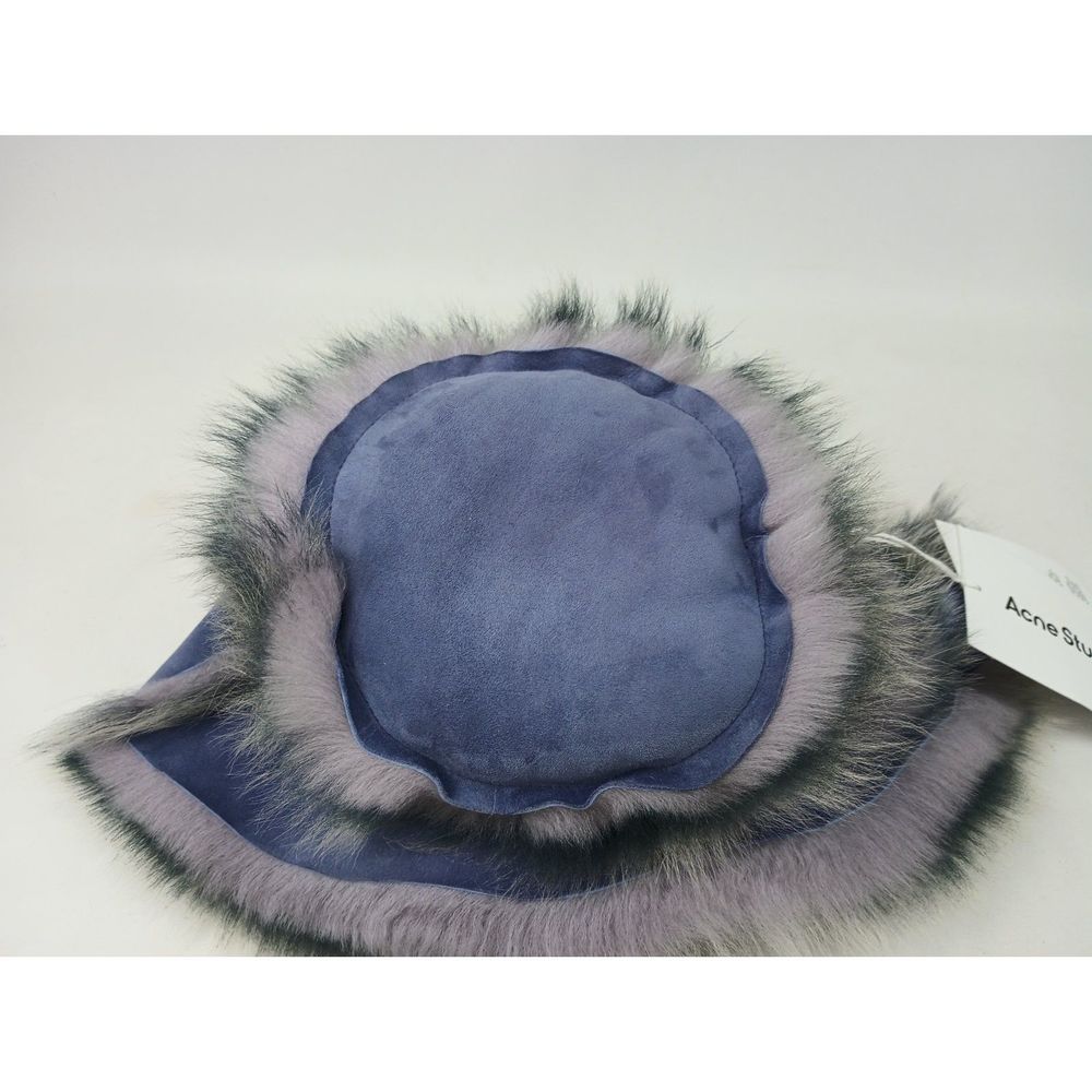 Acne Studios Lilac Purple Fur Shearling Bucket Hat Size S/M - Picture 3 of 9